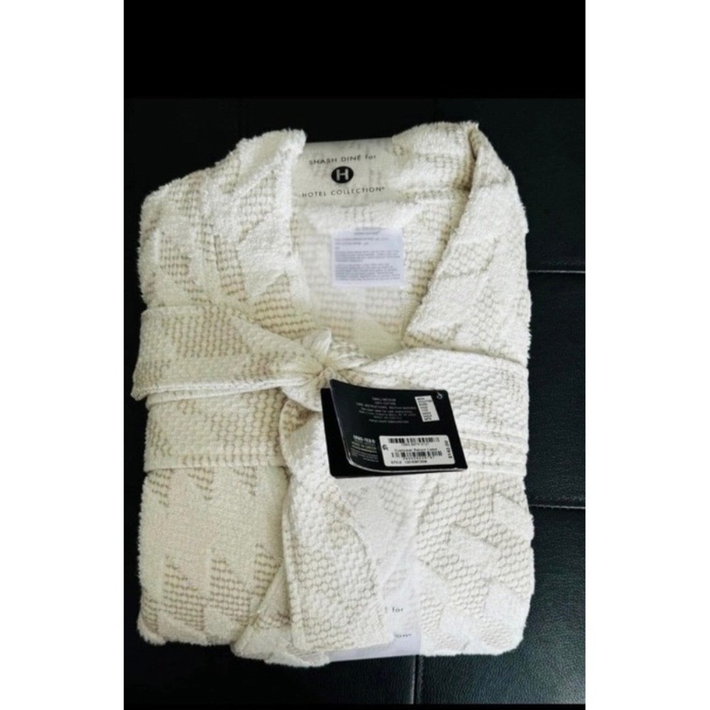 Sash Dine Hotel Collection Mesa Sculpted Robe S/M. Cotton Terry Spa Robe - Picture 4 of 4